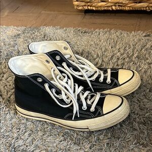 Black and White High-Top Sneakers